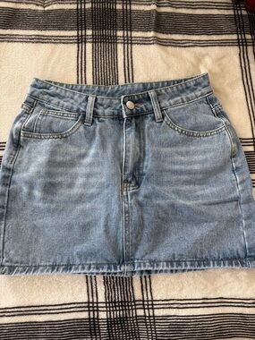 Light Wash Denim Mini Skirt